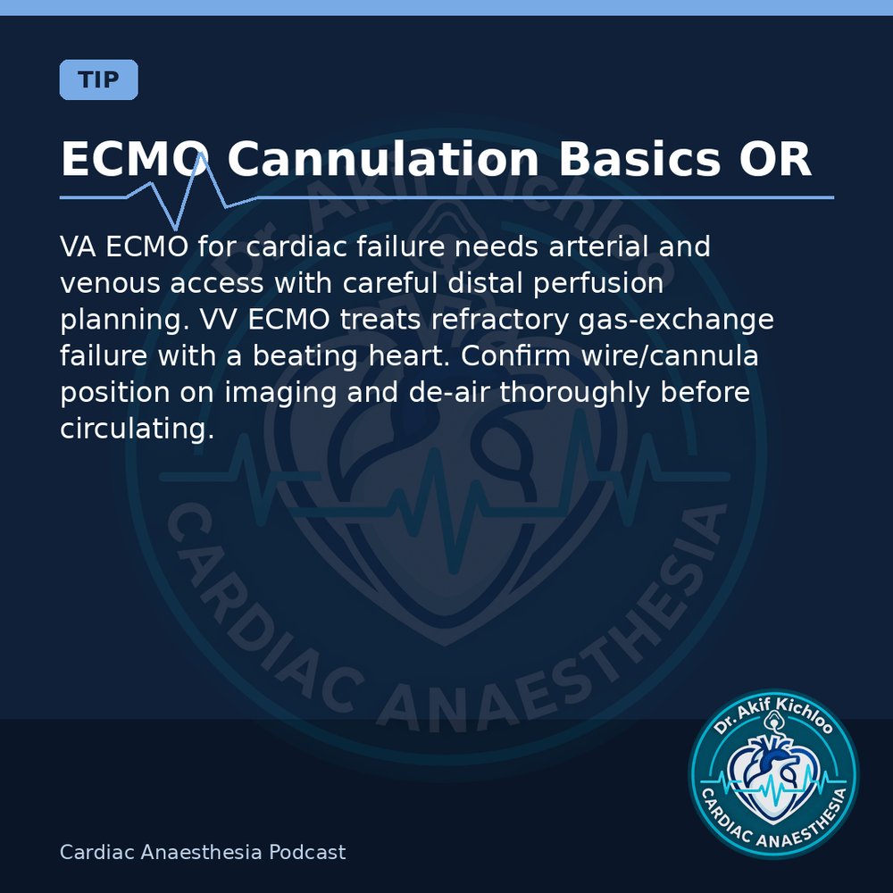 akifkichloo's tweet photo. MUF, LAA, ECMO &amp; AS
MUF vs CUF, LAA clip TEE, ECMO cannulation, low-flow low-gradient AS.
Cardiac Anaesthesia Podcast
#CardiacAnaesthesia #CardiacAnaesthesiaPodcast #MedEd #CardiacOR https://t.co/HpmhnXc1Sh
