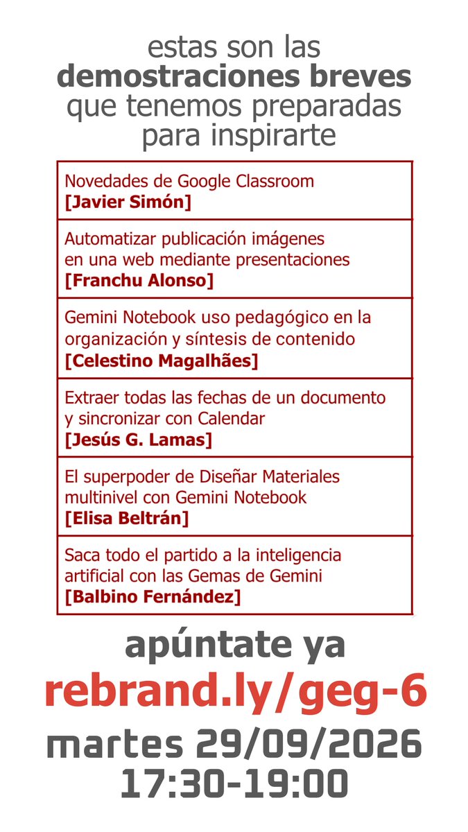 daravelo's tweet photo. El #GEGNoroeste está otra vez aquí para invitarte a ti, docente que utilizas la tecnología digital en el aula, al 6º Meet Up Noroeste. Un encuentro para docentes, hecho por docentes. Apúntate ya https://t.co/3M0pW3eOYu https://t.co/sRbwZLNaJH