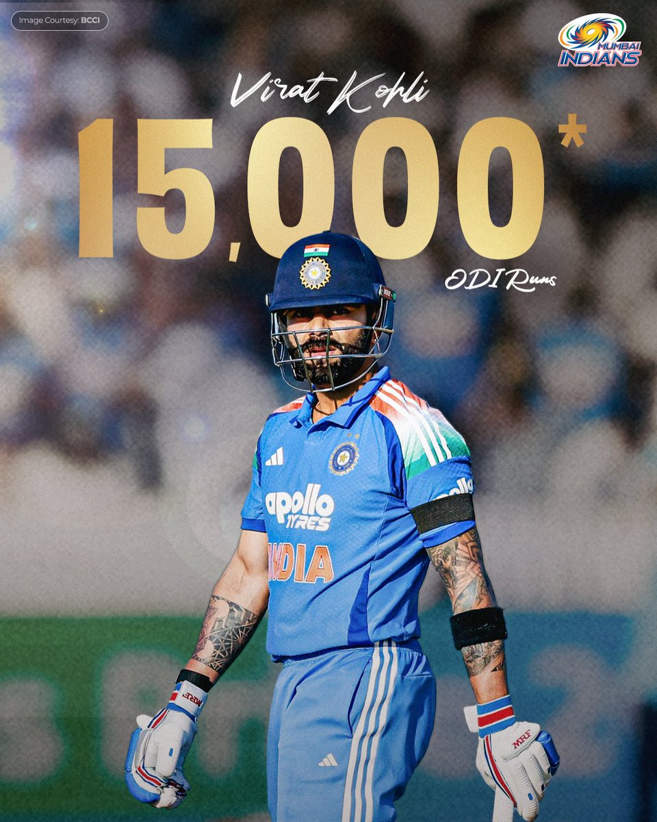 mipaltan's tweet photo. 15,000 ODI runs. Another milestone added for 𝐕𝐢𝐫𝐚𝐭 𝐊𝐨𝐡𝐥𝐢. 🫡 https://t.co/CrmvhEkX02