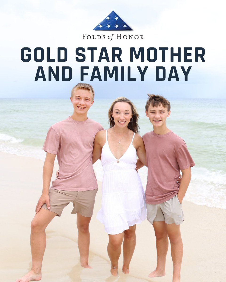 FoldsofHonor's tweet photo. Gold Star Mother and Family Day honors the families of the fallen whose love, strength, and sacrifice continue every day. We remember their heroes and carry their legacy forward. 

#GoldStarMotherAndFamilyDay #GoldStarFamilies #HonorTheirSacrifice #FoldsOfHonor https://t.co/yYIU0KAlkN