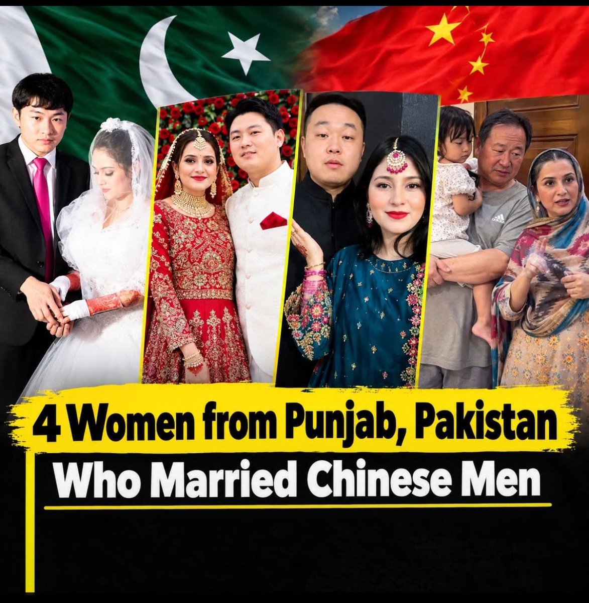 AbMalik46's tweet photo. Just recently, Punjabi women married Chinese. What an honor for Punjab 🤡.
They are truly continuing “Pak-Chin dosti”.

#Pakistan 
#China 
#FatmaBetülSayan 
#PakSaudiTürkiyeDefence 
#خليجي٢٧ 
#پی_ٹی_آئی_ختم_شد 
#yeterartık 
#نکلو_ڈٹ_جاؤ_خان_کیطرح https://t.co/GjgmipyKxs