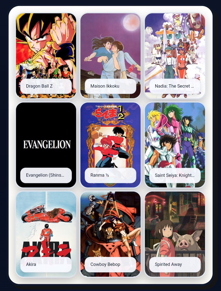 HieroAlmeida's tweet photo. Tiens ma liste d'Anime de vieux boomer daron. Mais que c'était incroyable day one ces trucs... https://t.co/fGOg9KJS0a