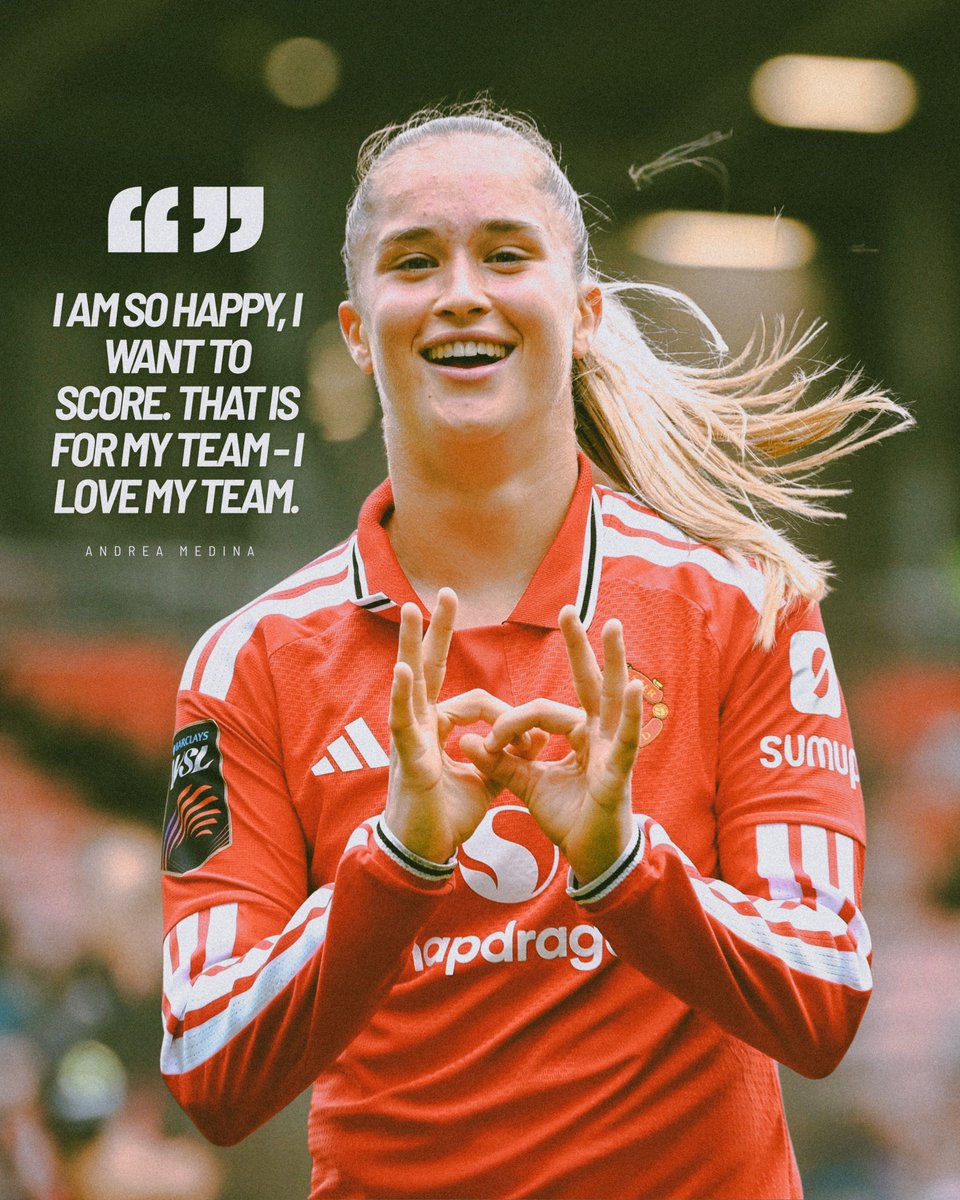 AllForUnitedWFC's tweet photo. 🔴🗣️ Andrea Medina was so happy to score her first goal for United.

#MUWomen https://t.co/QzrLzcmRqe