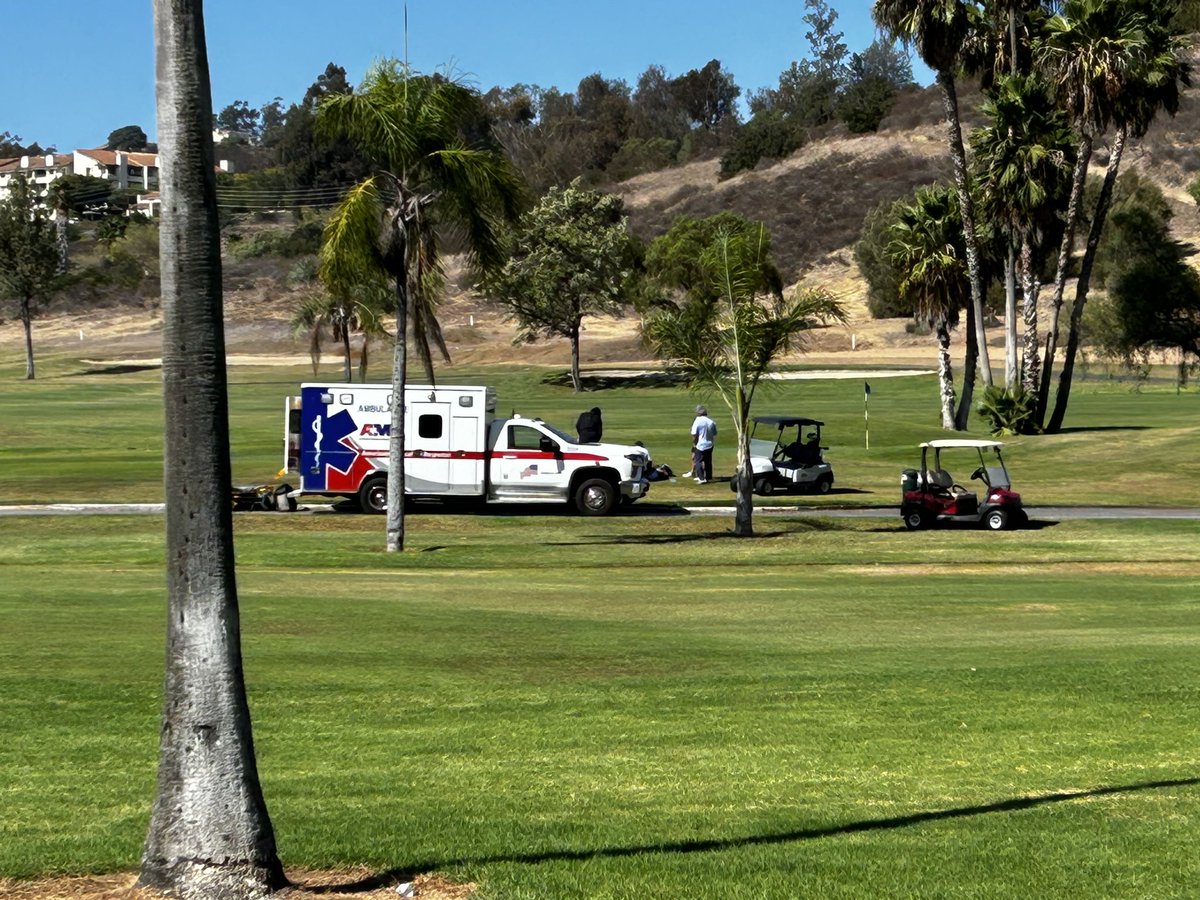 vgolfman's tweet photo. I’m a morning tee time guy but chased daylight yesterday for the first time in a long time. Finally drove it OK & punched greens didn’t help scoring but the real story was the ambulance by 13 green. Not sure I’ve ever seen one on a course before. Saw it when we were on 4 & didn’t get the story until we cart girl came around on 7… Guy broke his ankle, COMPOUND FRACTURE, walking off the green. No idea how that’s even possible but wish him a full & speedy recovery. 🚑⛳️