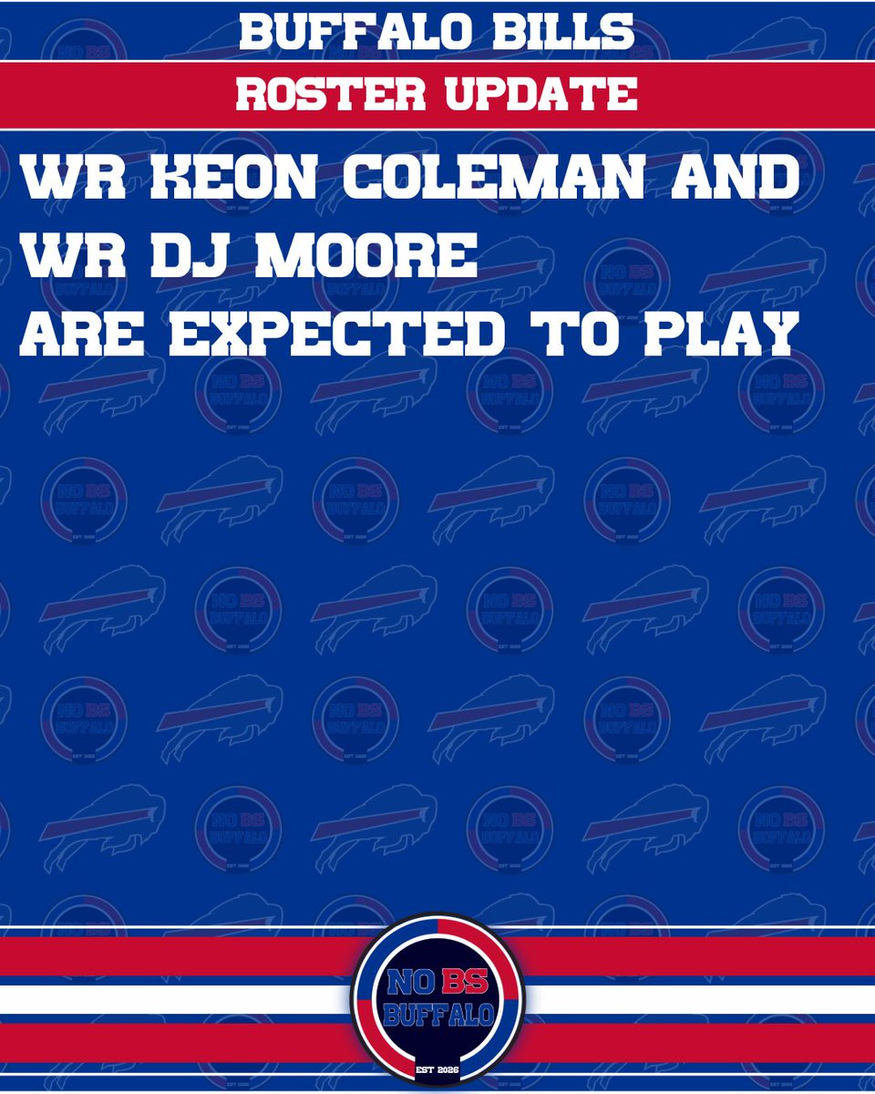 NoBSBuffalo's tweet photo. Bills Roster Update vs Chargers π
#BillsMafia #GoBills #BuffaloBills #NFL #RosterUpdate #BillsFootball #OneBillsMafia #NFLNews https://t.co/V7DPt2boqD