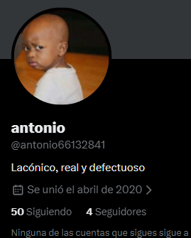 bostonblake70's tweet photo. Cuando haces RP a mi publicación ¿esperas que los cuatro bots que te siguen la lean, o lo haces porque te gusta como te lees a ti mismo?

No eres ni real ni lacónico, pero no te discuto lo de defectuoso.

PD: ni te molestes en creer que te voy a volver a responder. Lo hice esta primera y última vez porque en verdad me diste mucha risa, botcito.

Es mas: estoy preparando una publicación sobre los Bots en las RRSS y te voy a usar como ejemplo. Al menos serviste para algo.