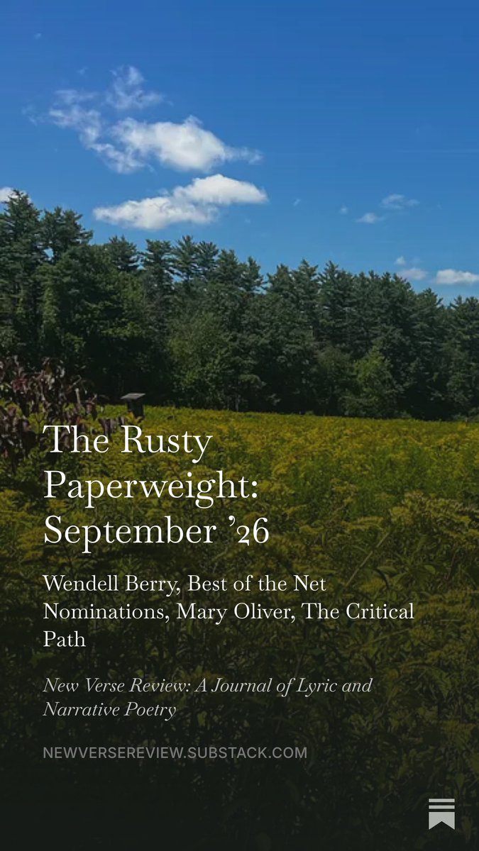 newversereview's tweet photo. This month's RP features a set of Wendell Berry links and NVR's Best of the Net noms.  Work by @Katie_Dozier  @pauljpastor @AODonnellAngela @tamrmint @timothygreen @plfrnz @BorisDralyuk @JcScharl @weingradmichael @ae_stallings @victoriamoul @profrobwyllie @BenMyersPoet  @JMWSPT https://t.co/ARG7S9p70O