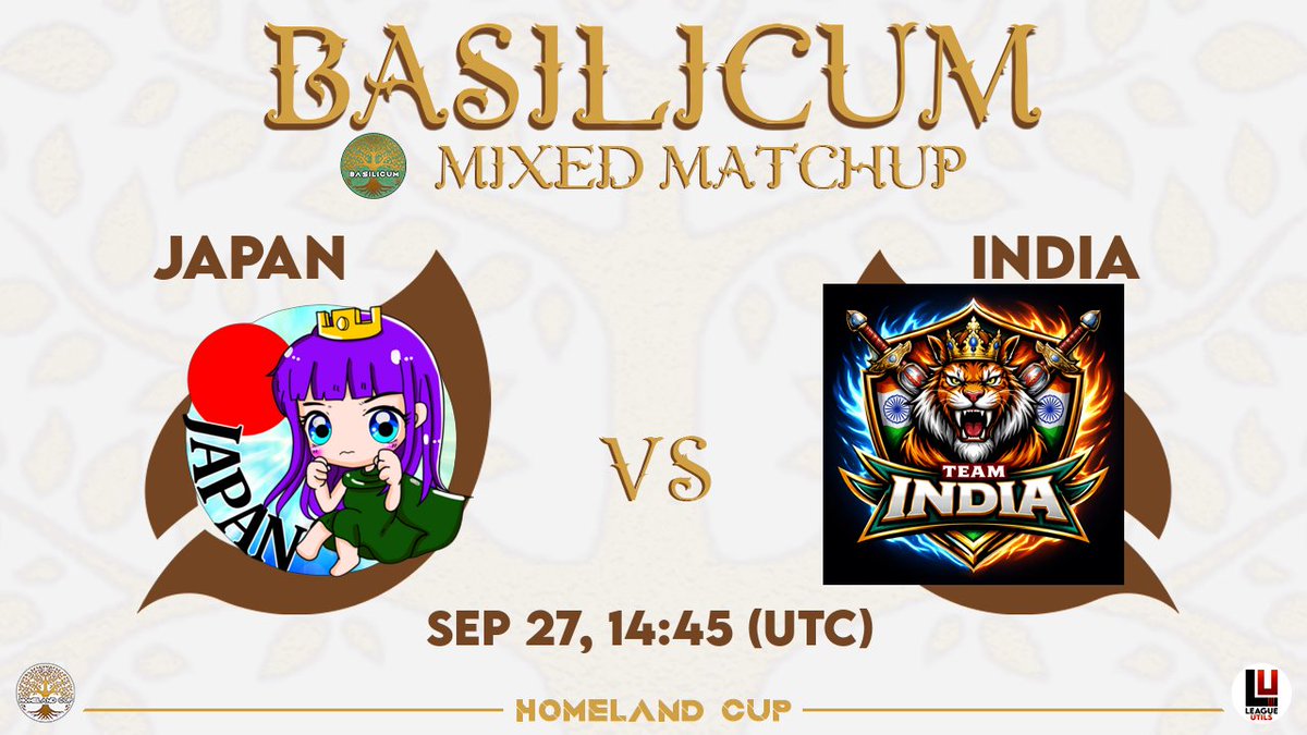 HomelandCup's tweet photo. 🔥 Match day! 🔥

🇯🇵 JAPAN 🆚 INDIA 🇮🇳 

🕒 14:50 UTC — Don’t miss it! 🍿 

🇬🇧 EN - https://t.co/Pbgci7uubP
🇯🇵 JP - https://t.co/SVTBMWMJkO
🇮🇳 HI - https://t.co/PaIUgkAoAj
🇫🇷 FR - https://t.co/3wnojYflTO

#Basilicum 🌍🏆 https://t.co/Zkdjq3bAgw