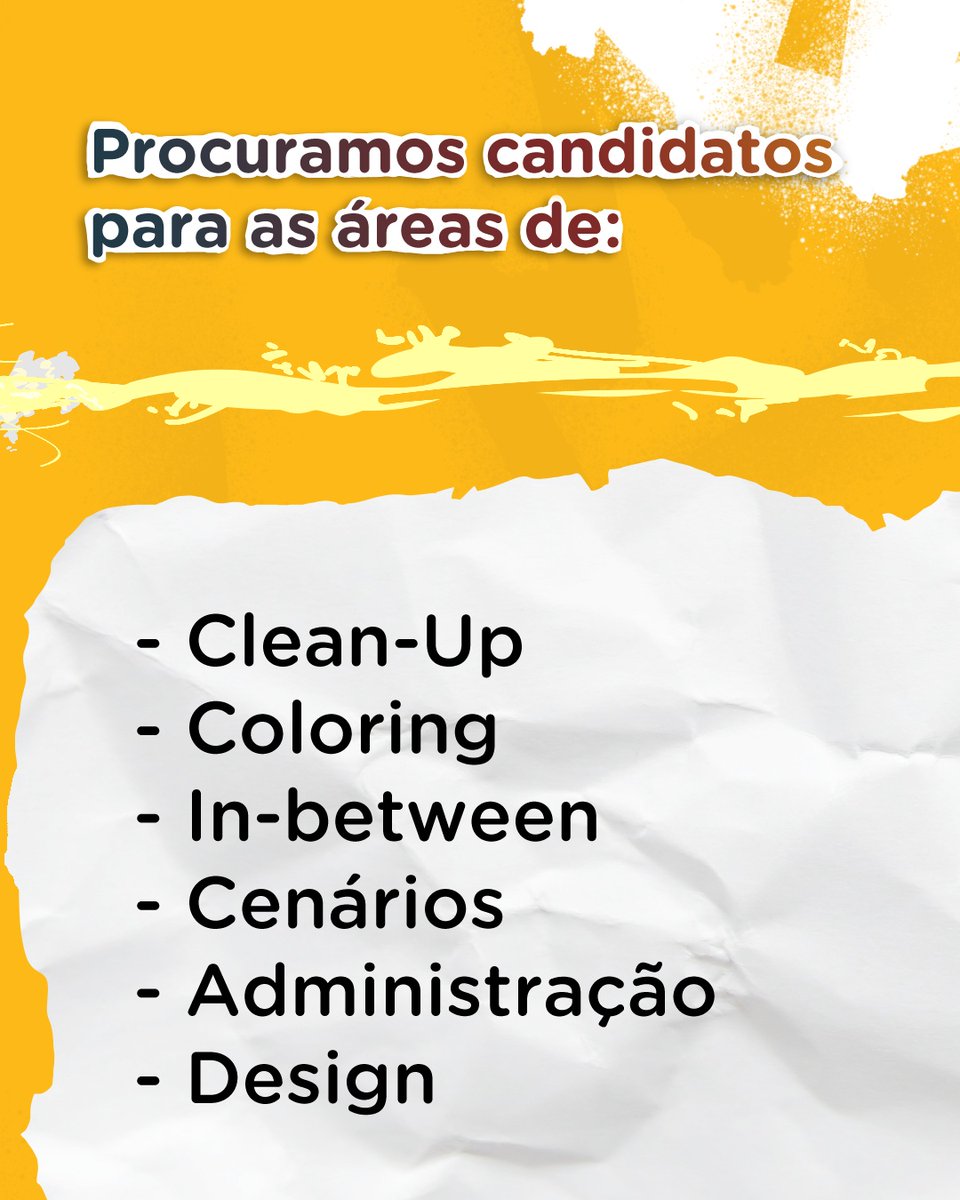 UrutauStudio's tweet photo. Vagas abertas no Estúdio Urutau! Buscamos artistas para as nossas produções! ✨

Não exigimos experiência profissional: o importante é dominar sua área e querer crescer com a equipe.

🔗 Link do formulário na bio. Esperamos por você! 💛

#SenseLife #animação2d https://t.co/NJ5lLazVSB