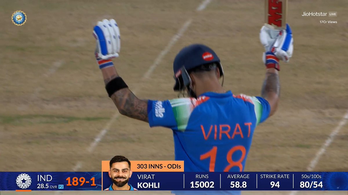 CricCrazyJohns's tweet photo. KOHLI THANKING THE CROWD AFTER COMPLETING 15,000 RUNS 🥹 https://t.co/NqrIORu23W