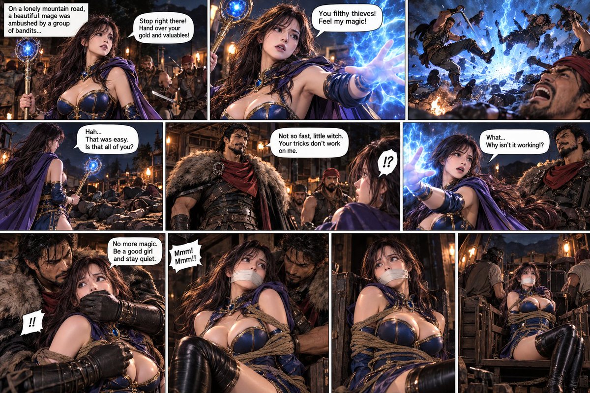 razgrizwing's tweet photo. Damsel in Distress Art
Beautiful Mage in Peril after encountering Bandits
陷入危機的女魔導士
#DID #猿轡 #緊縛 #boundage https://t.co/MikiCH86ul