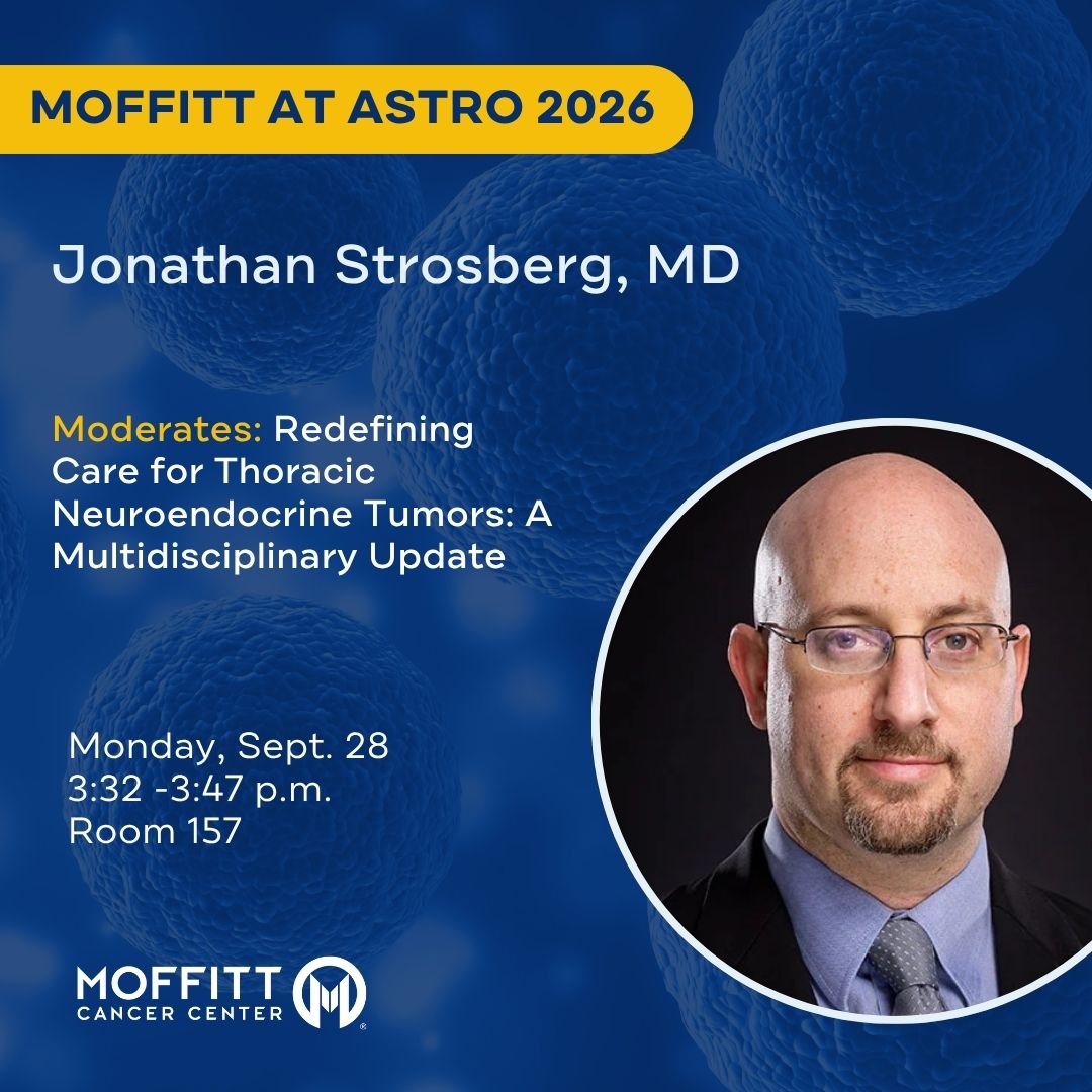 MoffittNews's tweet photo. Don’t miss Jonathan Strosberg, MD, tomorrow at #ASTRO26 as he shares the latest evidence and future directions for systemic and radioligand therapies in thoracic neuroendocrine tumors.

#MoffittASTRO26 @ASTRO_org https://t.co/cLMrOB4jBx