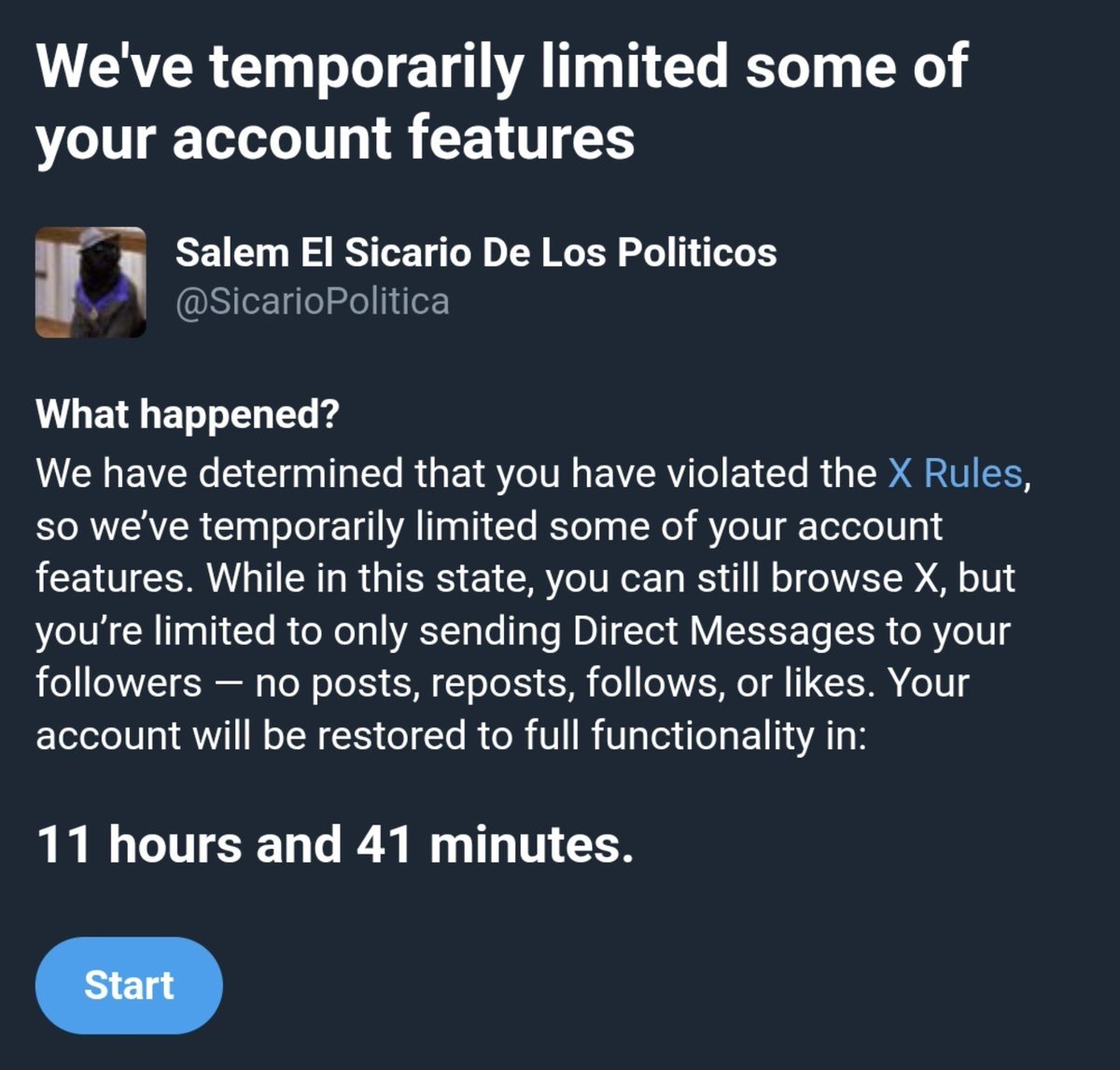 SicarioPolitica's tweet photo. ¡Buenos días! Ayer me fui 12 horas castigado,  lo malo, la app no me dijo por qué,  no tuve que borrar nada,  los chairos no están soportando, por eso les pido de favor seguir evidenciando al peor gobierno de la historia.

Pasen un gran domingo familiar..

¿Café? ☕️ https://t.co/ocPg28IQ6F
