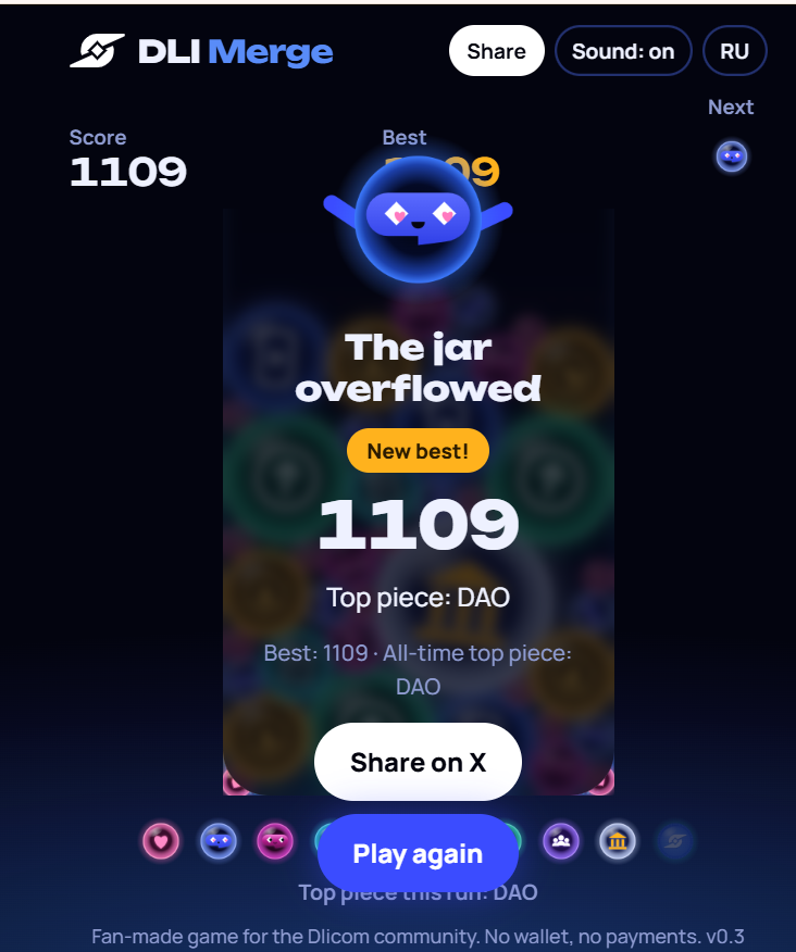 BabyCrye's tweet photo. @Diffinity9iig @DlicomApp The visuals are really cool and the sound effects are great too! I really enjoyed playing the game. Maybe  my suggestion is adding a leaderboard would make it even more exciting, especially for players who want to compete for the highest score! Its really good game https://t.co/7v8atVKmJy
