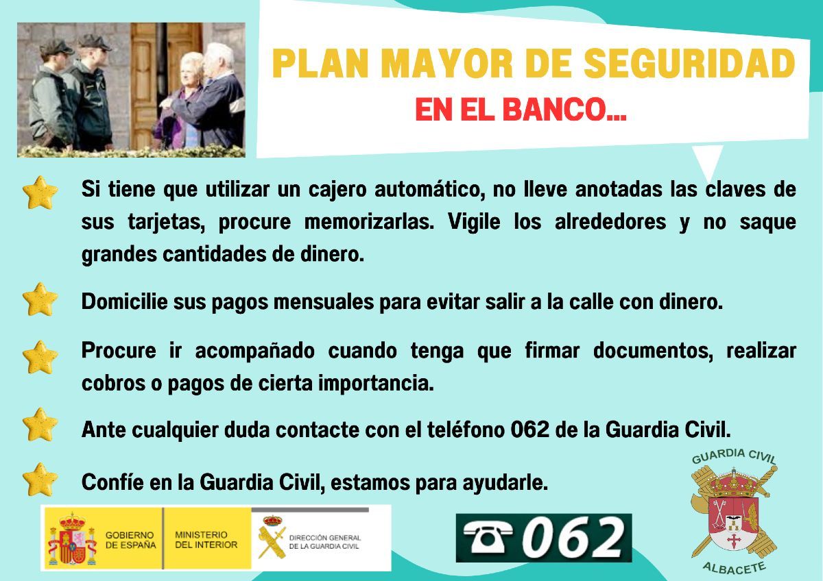 guardiacivil_ab's tweet photo. 🔐 Consejos de seguridad para nuestros mayores 👴👵
@guardiacivil_ab
#Planmayorseguridad
#telefono062
#Compromiso https://t.co/8Ot4PBN9AM