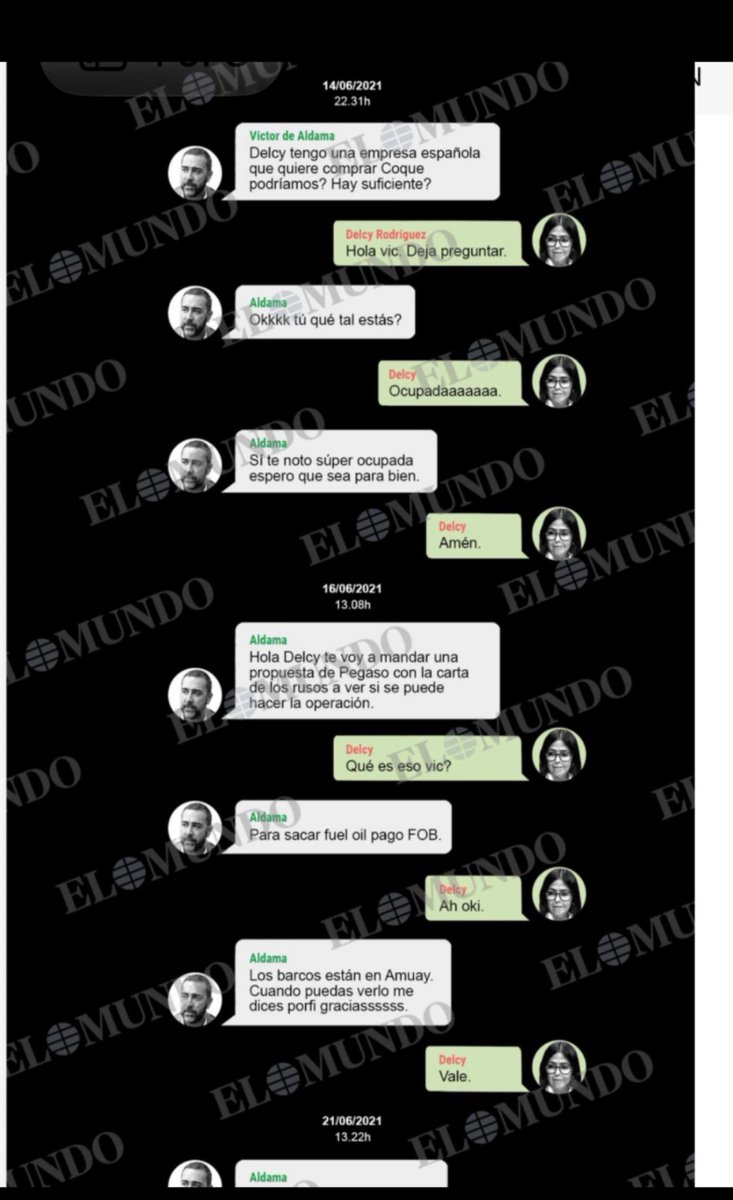 ElGanadorHenry's tweet photo. 🇺🇲🇻🇪🇪🇸🚨ESCANDALOSO ESPAÑA 

El Tribunal Nacional de España desvlasifica mensajes privados entre Delcy y Aldama

Dónde se evidencia el financiamiento ilegal al PSOE, el partido del gobierno de izquierda de España

dejando mal a Trump 

Quien trabaja con una ladrona d OIL Vzlano https://t.co/VDcsW5Wbbt