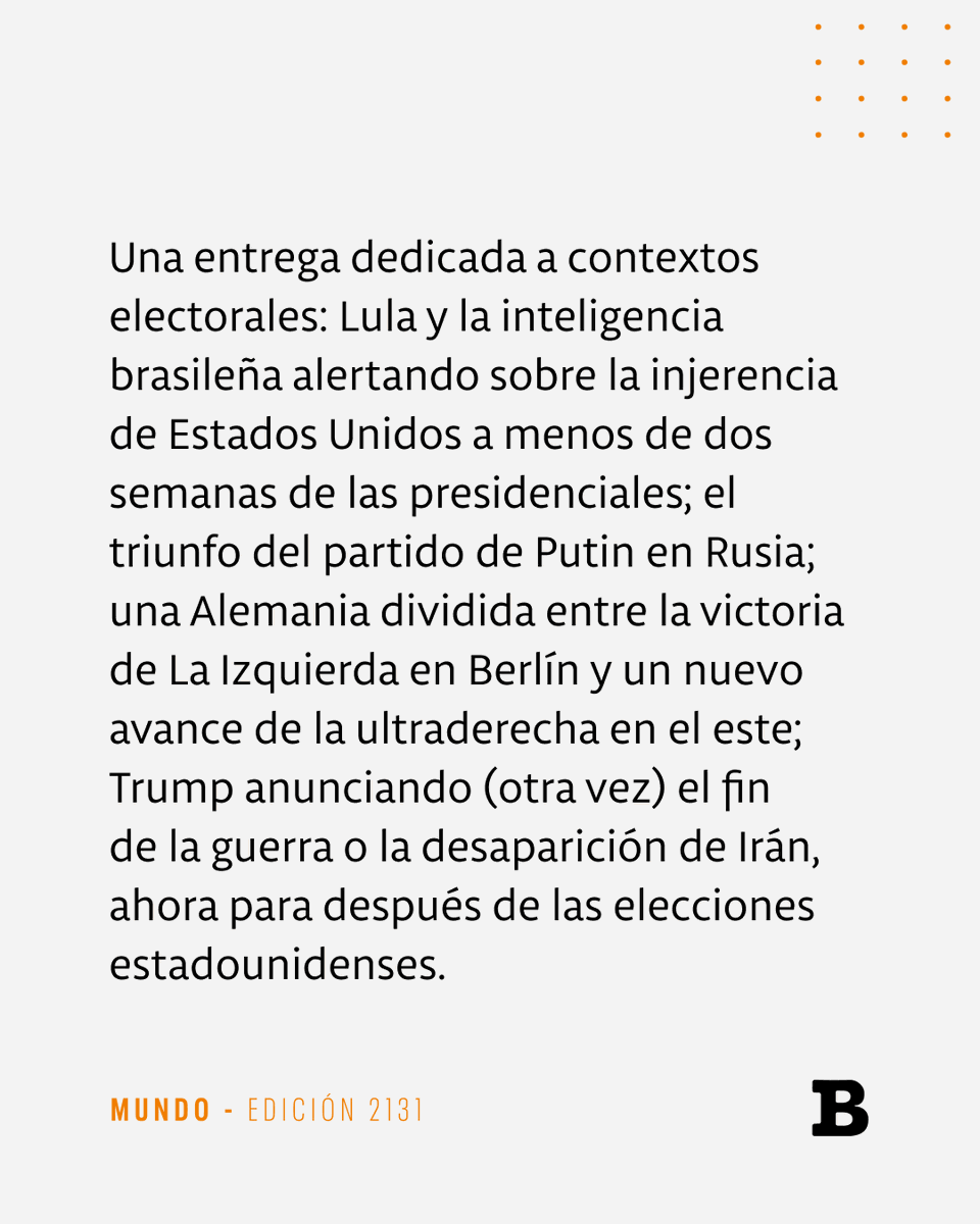 SemanarioBrecha's tweet photo. 📰 Punto y seguido

Estados Unidos, Brasil, Alemania, Rusia

🖋️ Daniel Gatti, Paola Ghione
📸 AFP, Jens Schlueter

Lectura libre

https://t.co/gvFCcQvNL7 https://t.co/x6K91mryhg