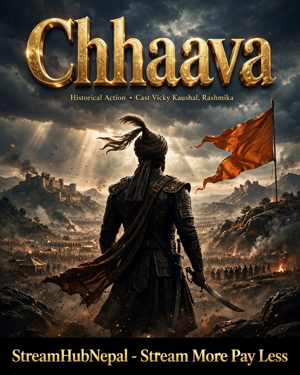 LayneUribe3z28's tweet photo. Chhatrapati Sambhaji Maharaj is here. Chhaava—Vicky Kaushal’s epic—became 2025’s biggest blockbuster. A powerful historical action film starring Vicky Kaushal and Rashmika. Have you watched it yet? https://t.co/ttaD0AOnDz