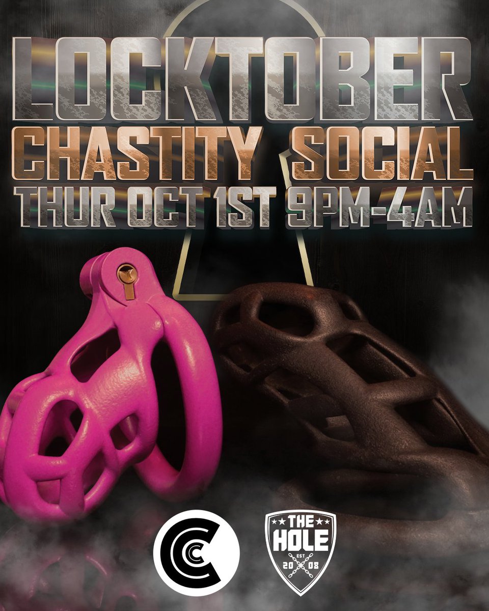 Jackhammer_Chgo's tweet photo. October means only one thing 🔐

The Locktober Chastity Social is landing at The Hole, hosted by Chicago Chastity Club. All levels of experience welcome, from cage players to key holding newbies. 

📍 The Hole at Jackhammer
 🗓️ Thursday, October 1st, 9PM to 4AM https://t.co/z4qfvVaerK