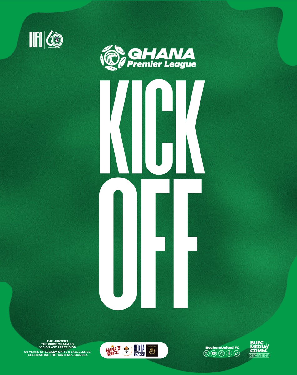 BechemUnitedFC's tweet photo. Ghana Premier League match day 4 is underway at the Nana Fosu Gyeabour Stadium ποΈ!
Bechem United 0οΈβ£ π 0οΈβ£ Dreams FC
#BUFCπ
#GPLMD4 #GPL2026
#BechemDreams https://t.co/vmOzAHQs05