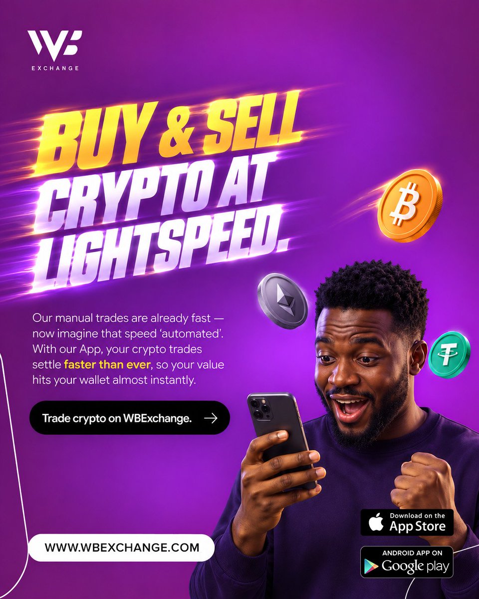 dudiscipline_'s tweet photo. 🚀 Are you tired of crypto trading feeling like stress? WB Exchange makes it easy; trade on Web, iOS &amp; Android. Fast transactions, real rewards, and rates you can check before you commit.

👍 Trade. Earn. Grow.

#WBExchange #OAU
🌐 https://t.co/NII69sQaSz @Wbexchange_hq https://t.co/n8IPfY3osy