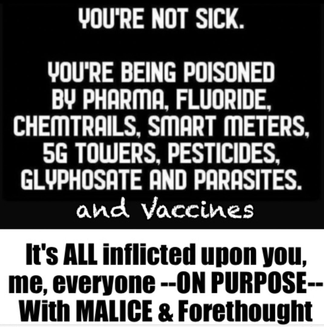 ValerieAnne1970's tweet photo. You’re not randomly sick. You’re being loaded with chemicals, frequencies, and shots they never needed to give you.

Once you see the pattern, you stop volunteering for it. https://t.co/gdhltzFl4a