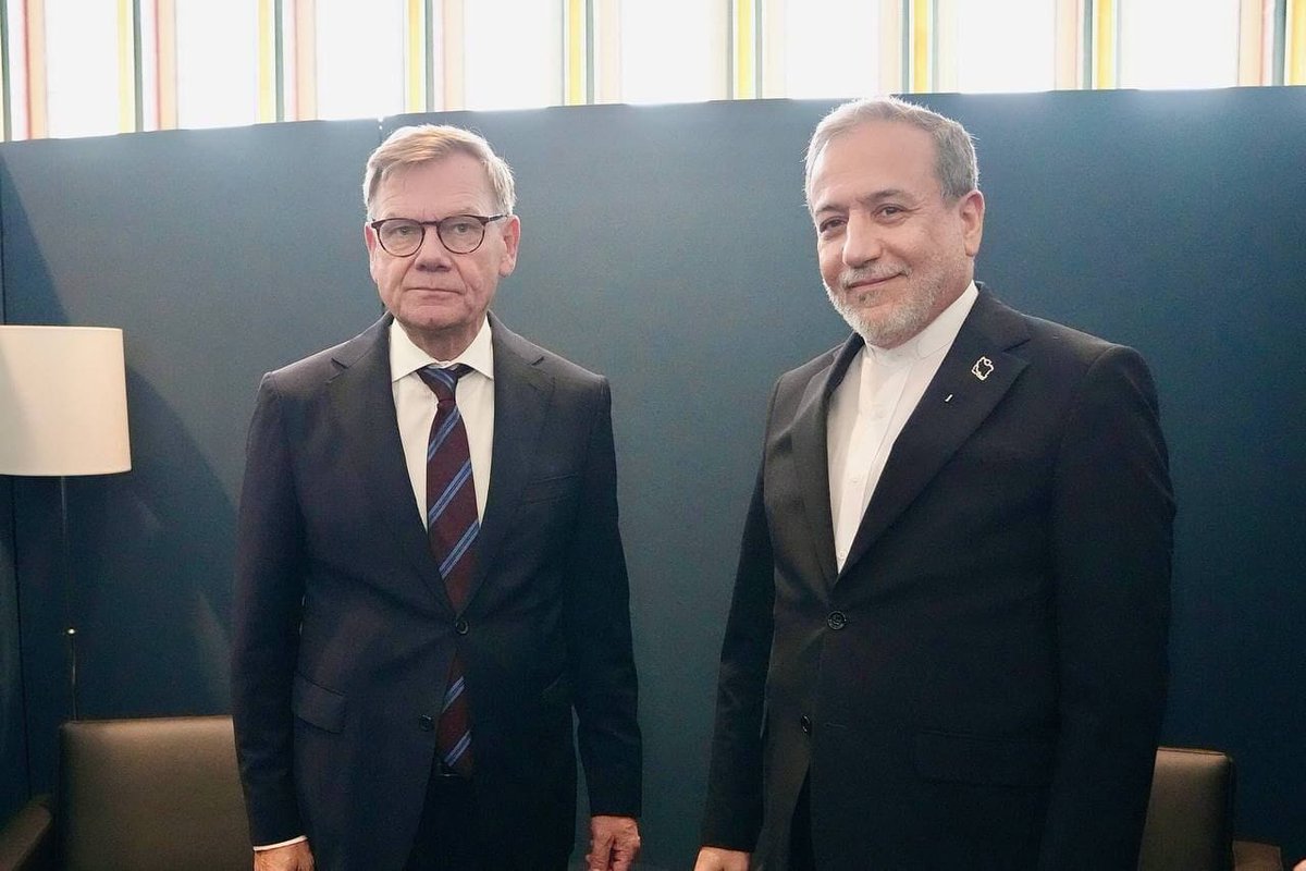 aprajitanefes's tweet photo. 🇮🇷🇩🇪|Araghchi Told Germany to Its Face: You Are Covered in Blood. And Germany Had No Answer.

The German Foreign Minister sat across from Iran’s Foreign Minister in New York. He expected a diplomatic conversation. He got a verdict.

Araghchi did not say “we are concerned.” He did not say “we call for restraint.” He said what needed to be said:

Restoring security to the region requires an end to US interference and aggression against Iran.

Germany and other European nations are tolerating US lawlessness and bullying.

Germany’s military and political support is a key factor enabling the Zionist entity’s continued crimes against the region’s peoples.

This complicity must stop. Impunity must end. The occupying entity must be held accountable.

That is not a talking point. That is a charge sheet. And Germany had no answer.

Germany does not just “tolerate” US lawlessness. Germany is a pillar of it.

Ramstein Air Base is the headquarters for US air operations in Europe, Africa, and the Middle East. Every bomb dropped on Iran, every drone that surveilled Iranian territory, every wounded American soldier flown out of the war zone, they all passed through Ramstein.

Büchel Air Base hosts US tactical nuclear weapons under NATO’s nuclear sharing arrangement. German pilots train to drop American nuclear bombs. Germany is a nuclear launchpad.

Germany is the second-largest arms supplier to Israel after the United States. It has sold submarines capable of carrying nuclear missiles. It has supplied components for the F-35 fighter jets that bomb Gaza. It has provided ammunition, technology, and political cover.

Germany has consistently protected Israel at the United Nations. It has abstained or voted against ceasefire resolutions. It has refused to sanction Israeli officials. It has refused to enforce the ICC arrest warrant against Netanyahu.

Germany is not a neutral party. Germany is a combatant in everything but name.

What Araghchi Told Germany

He told Germany that its “human rights” rhetoric is hollow. He told Germany that it cannot claim to care about international law while arming the state that violates it every day. He told Germany that its support for Israel makes it complicit in genocide.

He also told Germany that Iran’s nuclear program is peaceful. That Iran was negotiating in good faith. That the US and Israel bombed Iran during those negotiations. That the US and Israel assassinated Iranian leaders and scientists while Iran was at the table. That the US and Israel are now trying to blame Iran for the insecurity in the Strait of Hormuz, the same Strait that the US blockaded, the same Strait that the US turned into a war zone.

And he told Germany that Iran has communicated its conditions to the US. Logical conditions. Necessary conditions. Conditions that any sovereign state would demand.

Germany cannot answer because Germany is guilty.

Germany cannot say “we are neutral” because it hosts US bases, trains with US nuclear weapons, and sells arms to Israel.

Germany cannot say “we support international law” because it refuses to enforce the ICC warrant against Netanyahu and refuses to sanction Israel.

Germany cannot say “we want peace” because it has done nothing to stop the genocide in Gaza, the blockade on Iran, or the war in Yemen.

Germany cannot say “we are a moral authority” because its hands are covered in blood.

The Truth

Araghchi did not go to New York to negotiate with Germany. He went to confront Germany. He went to name Germany’s complicity. He went to tell Germany that its pretending is over.

Germany is not a mediator. Germany is not a neutral party. Germany is not a moral authority. Germany is a US client state that obeys Washington, arms Israel, hosts US bases, and pretends to care about human rights while the bombs fall.

That is the truth. And Araghchi said it to Germany’s face. And Germany had no answer.