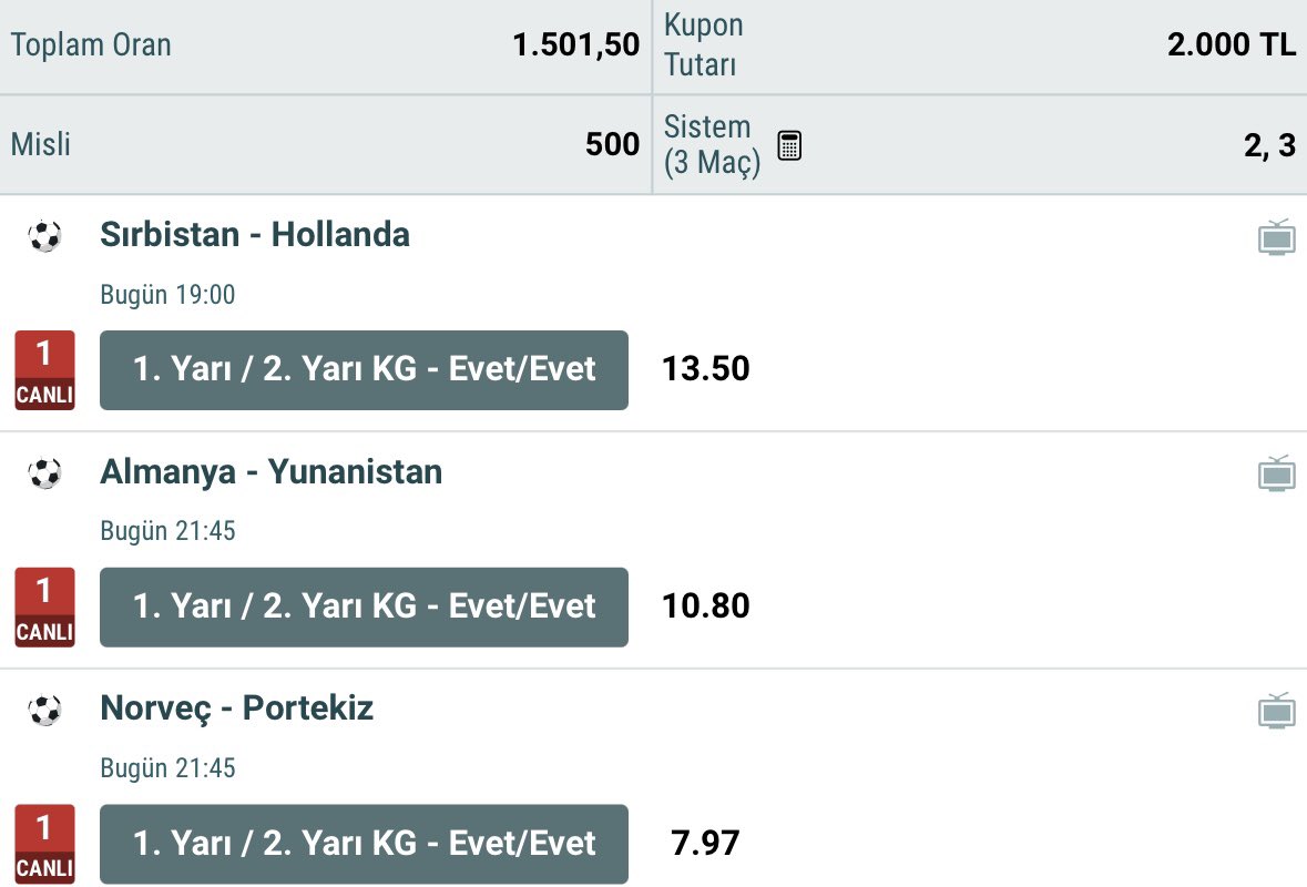 golazoanaliz2's tweet photo. Uluslar Ligi 🇪🇺 | 1500 oran

Hedefimiz ikililer. 6+ Gol olarak da kullanacağız. https://t.co/kyv49ai9l9