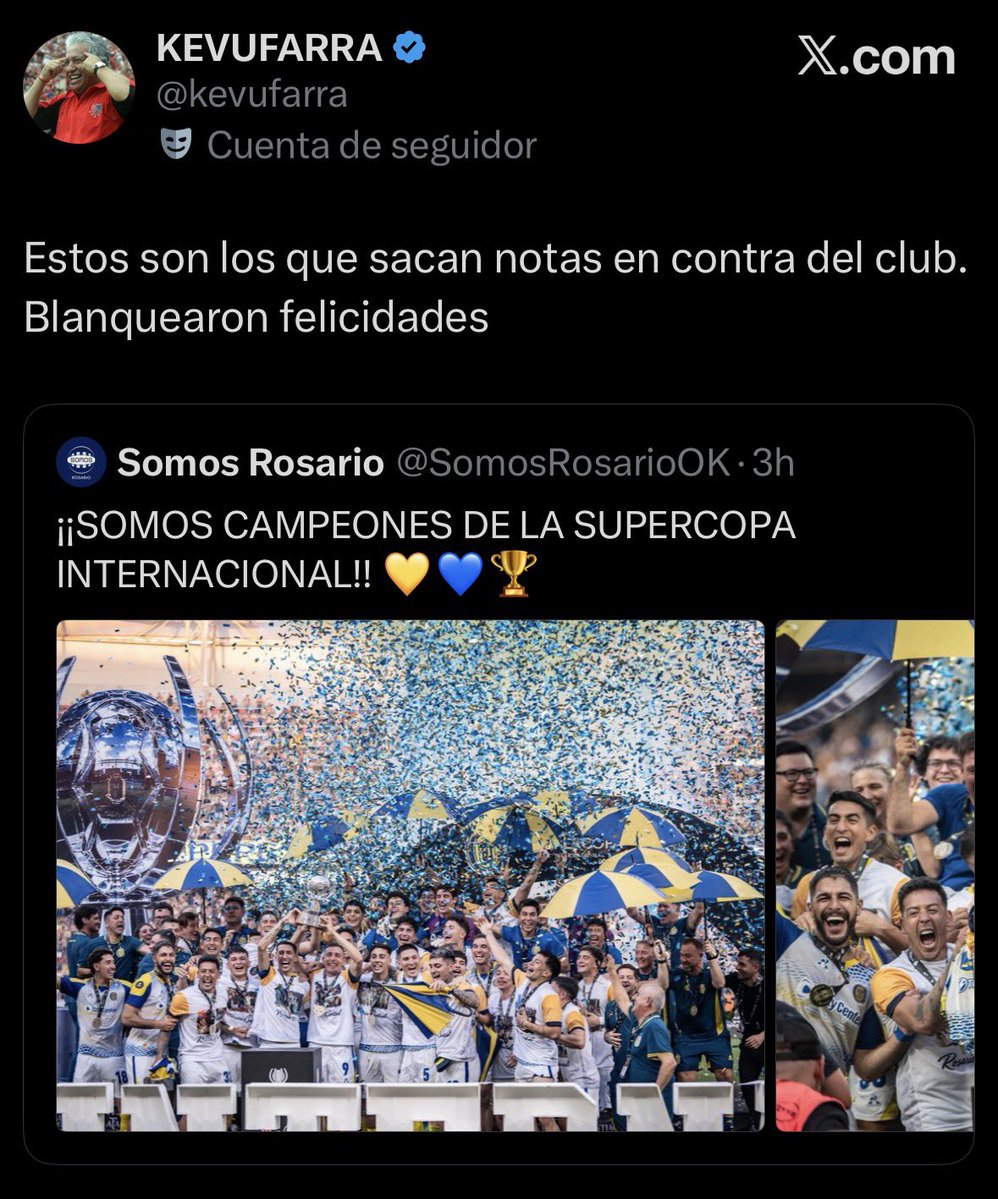 kevufarra's tweet photo. Vergüenza @SomosRosarioOK https://t.co/VQba8Azddo