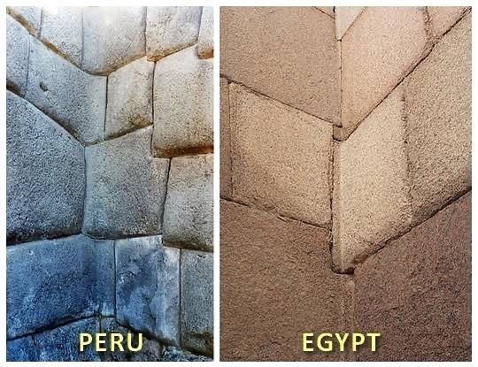 Megalithic12000's tweet photo. Precision joints, bosses, and mysterious scoop marks. 

The same three features appear at sites in Peru, Egypt and Turkey, thousands of miles and thousands of years apart.

Nobody disputes that they are there. So why do they keep appearing together? https://t.co/KsBwdMC66y
