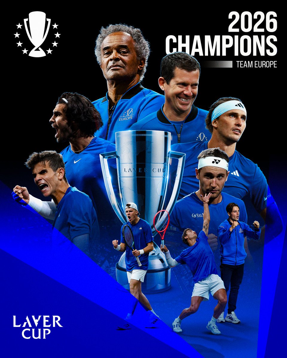LaverCup's tweet photo. Crowning the champs🏆

The Laver Cup has returned to Team Europe.

#LaverCup #TennisUnrivaled https://t.co/ABQ3LvbeCx