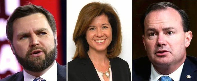 WakeUpPatriott's tweet photo. Sen. Mike Lee says JD Vance has the sole power to REMOVE Senate Parliamentarian for being a roadblock to Trump's agenda. 

Do you think Vance should FIRE her immediately?

A. Huge Yes
B. No

IF Yes, Give me a THUMBS-UP👍!!

MAKE THIS GO VIRAL ON 𝕏. LET’S GO 👏 https://t.co/orewGj1ezU