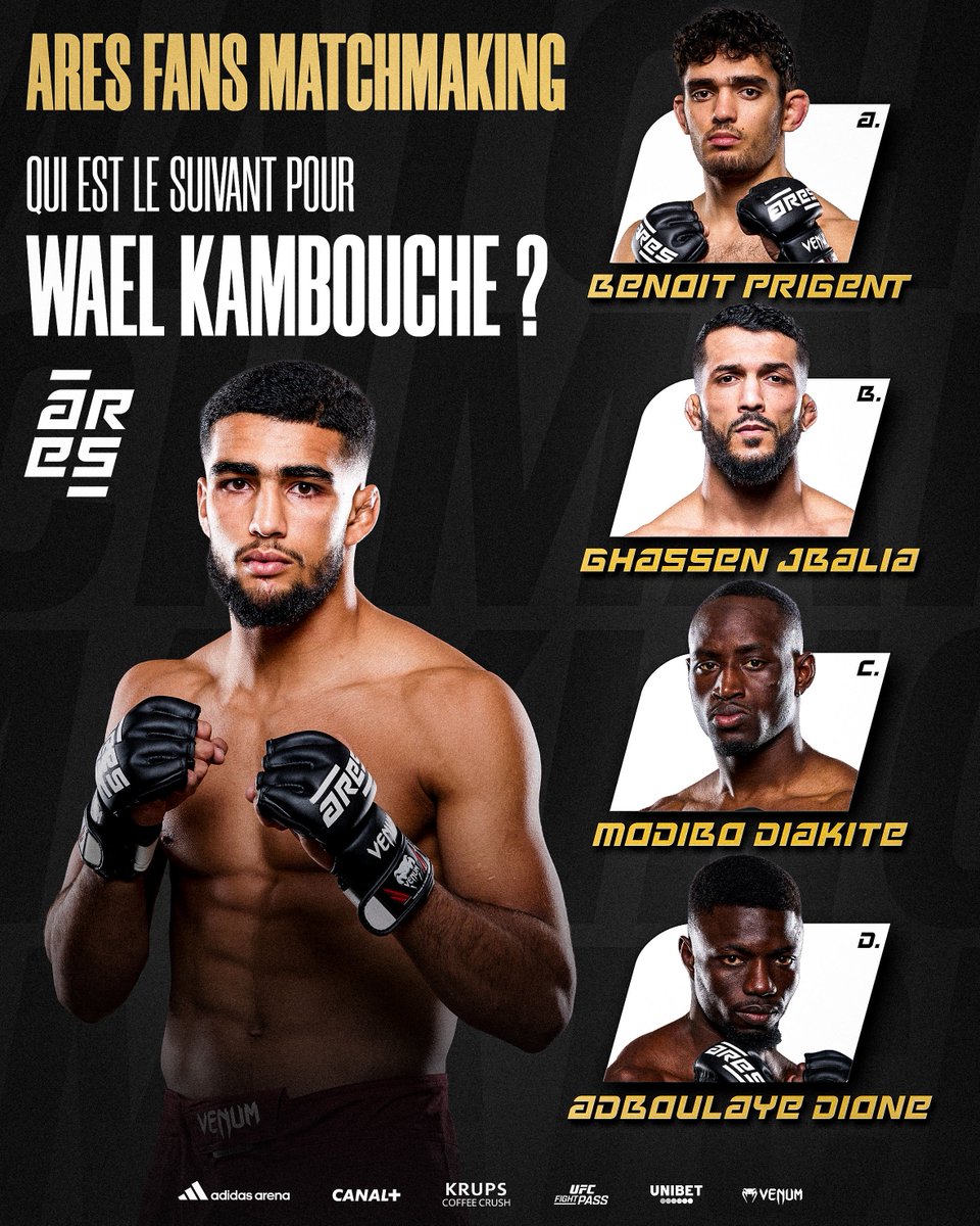 ares_fighting's tweet photo. Après une performance PARFAITE sur #ARES43, Wael Kambouche est en quête d’un nouveau défi ! 😤
Contre qui souhaitez-vous le voir pour son prochain combat chez ARES Fighting ? Dites-nous en commentaire. ⌨️
#ARESFC https://t.co/L43Ap4oeUI
