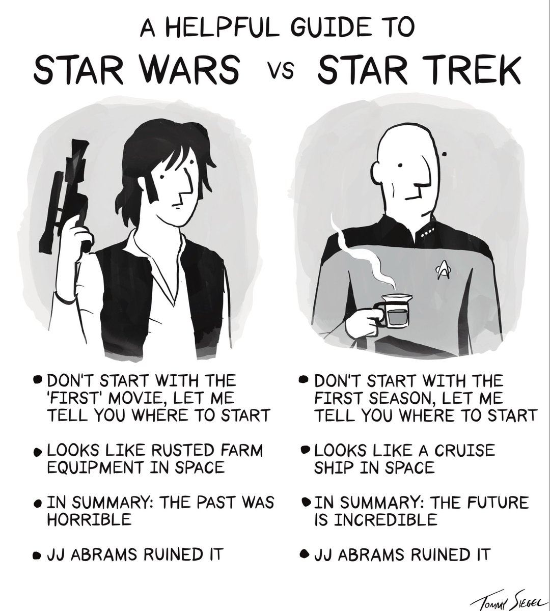 TommySiegel's tweet photo. Star Wars vs Star Trek: a guide https://t.co/00HNCYQzgX