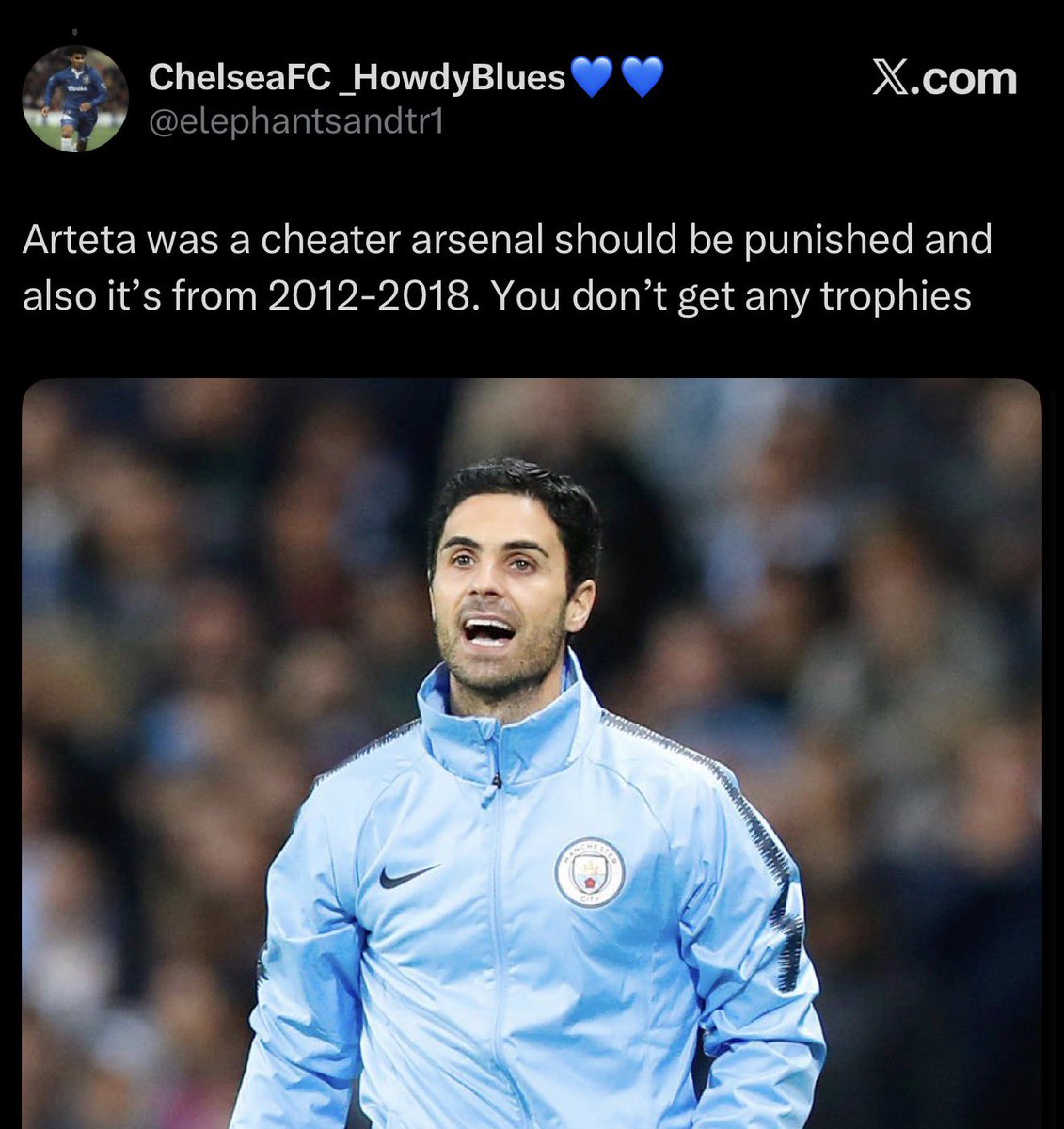 fatratafc's tweet photo. @cfcxangie Did Arteta? https://t.co/q6lTbRdqyG