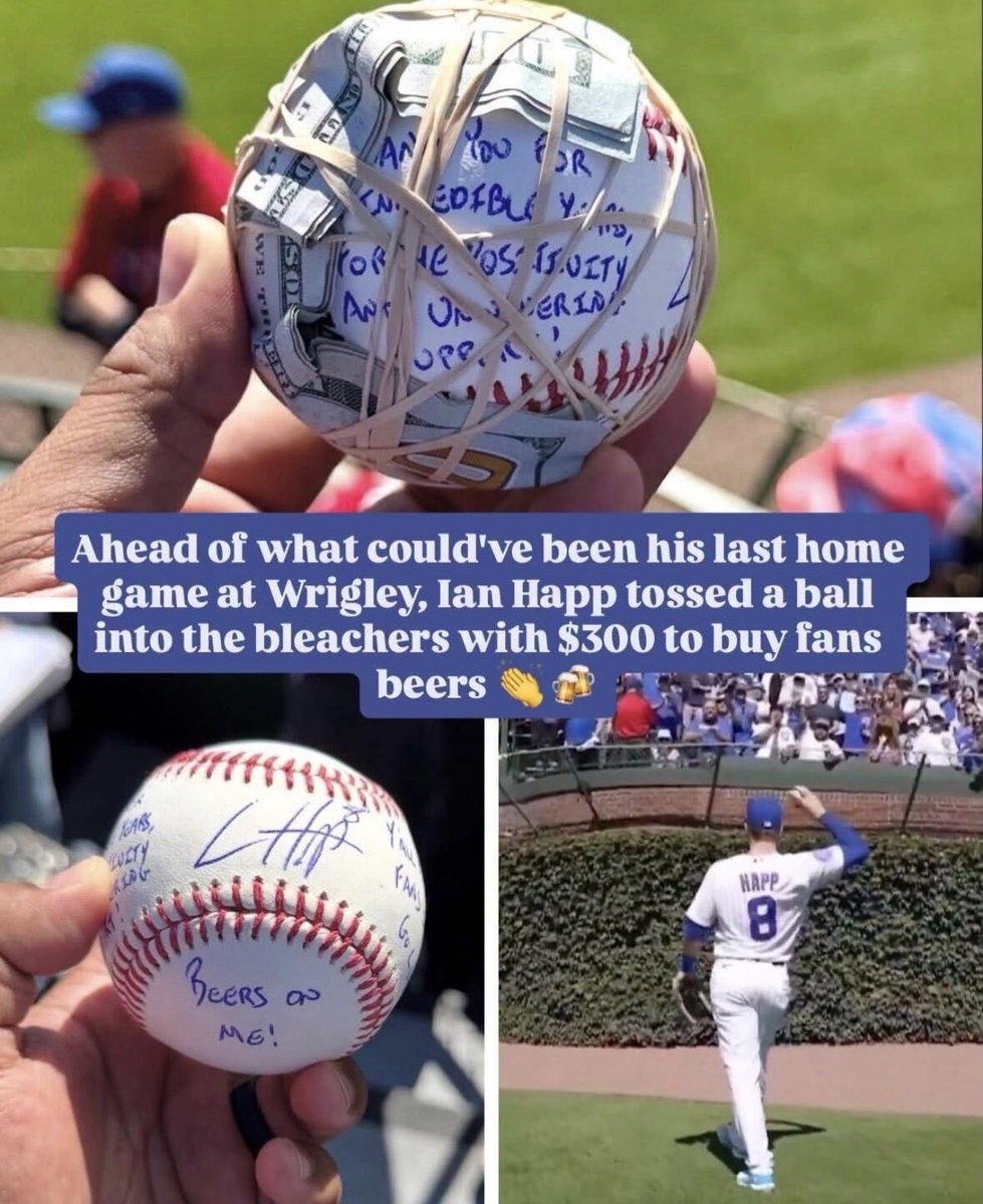 BatCity_Sports's tweet photo. “Thank you for 10 incredible years, for the positivity and unwavering support. Y’all are the best fans in sports. BEERS ON ME!” 

Chicago Cubs Ian Happ MLB https://t.co/dCJOJoq2P8