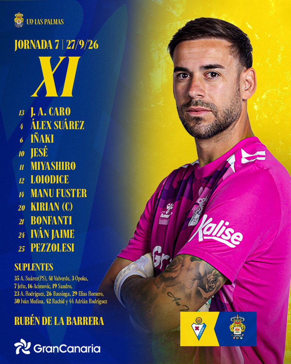 UDLP_deutsch's tweet photo. 🔛 Unsere Startelf für #EibarLasPalmas! 💛💙

#SpüreDieUnion #DieUnionMachtLasPalmas https://t.co/tHLoY9Emha