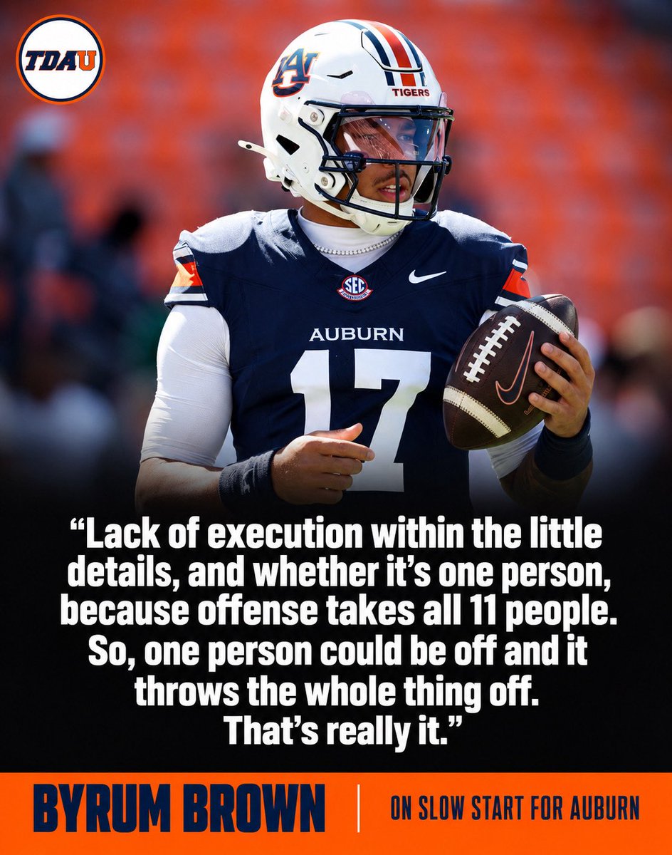 TDAuburnMag's tweet photo. Byrum Brown on Auburn’s slow start on offense against Vanderbilt. 

https://t.co/hZhwKMQGMx https://t.co/a93vi3Kmzu