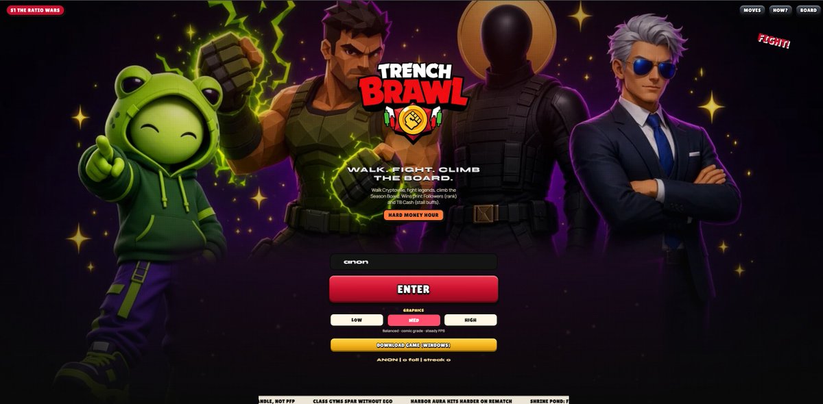 TrenchBrawlRH's tweet photo. TRENCH BRAWL: Open World meets Tekken-Style Fighting 

We are building Trench Brawl — a 3D action game that combines free city exploration with hard-hitting combat.

Run around the map, spot an opponent, and jump straight into a 1v1 fight right on the street.

What we are working on:

X / Twitter Icons & Internet Legends: Play as famous faces from the timeline. Every character comes with their own moves, combos, and fighting style.

City Exploration: Roam the streets, pick fights, collect points, and take over territory.

Real Combat: Blocks, dodges, counters, and clean hits. No button mashing — it's all about timing and skill.

Leaderboard: Win fights, rank up, get followers, and prove who really runs the board.

BETA home screen preview is live. Who from Twitter are you calling out first? Tag them below 👇

#ROBINHOOD  #TWITTER #KOLS #CRYPTO