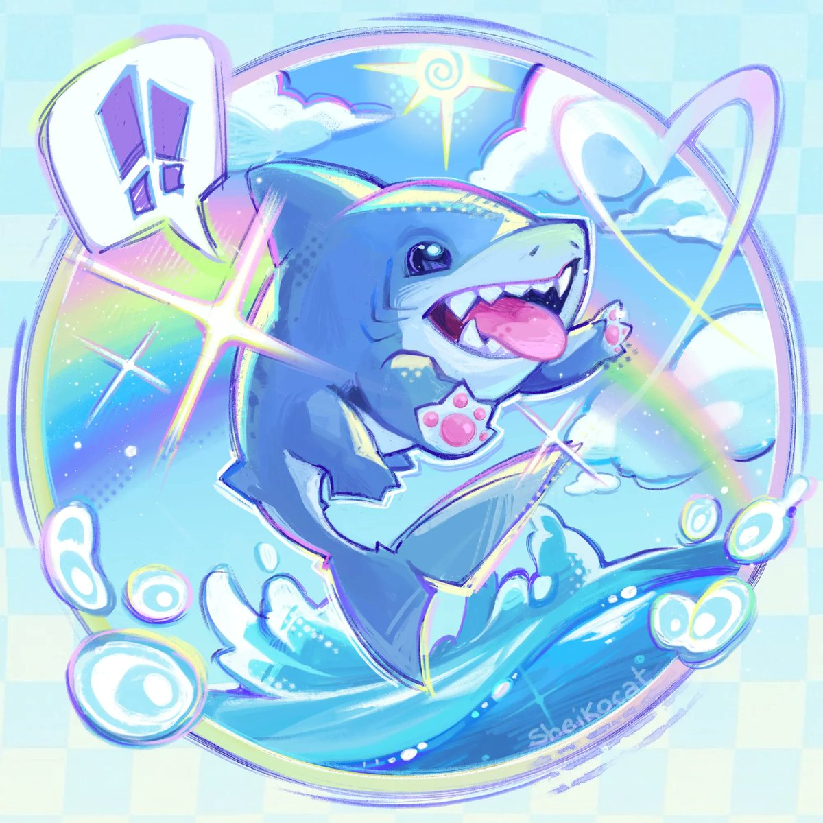 sheikocat's tweet photo. little baby jeff!! 🌈🌊✨ (old) https://t.co/RMSbvkwwmC