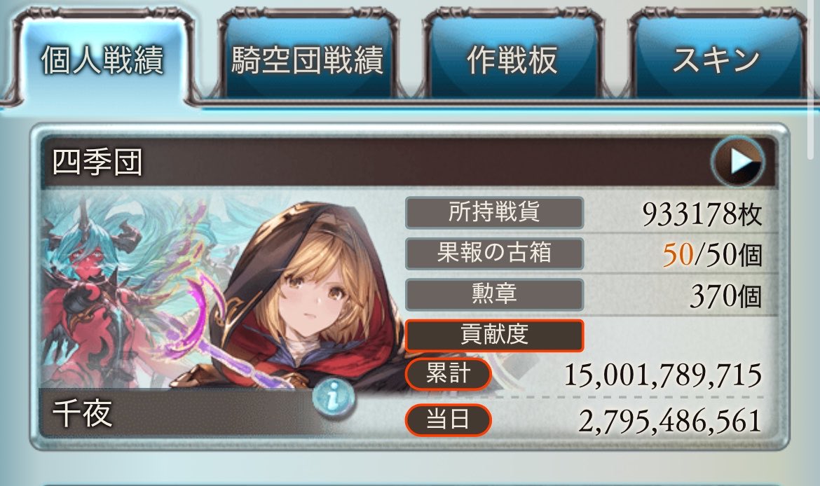 Noche_1000's tweet photo. 勝ち確だったので今日は滅茶苦茶サボった、あまりにゆるゆる古戦場 https://t.co/mVMDXPHFHS