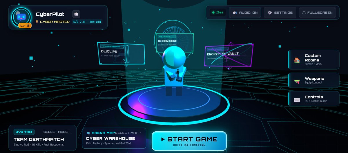 BabyCrye's tweet photo. @yournahian @DlicomApp The game is really fun! It would be cool if the character and maps had more Dlicom-Themed designs, plus a multiplayer mode to play with friends. I also noticed Create Room, Weapons, and Controls don’t seem to open. For mobile, an Exit Game button would be a great addition too. https://t.co/WJiHuFJ4S3
