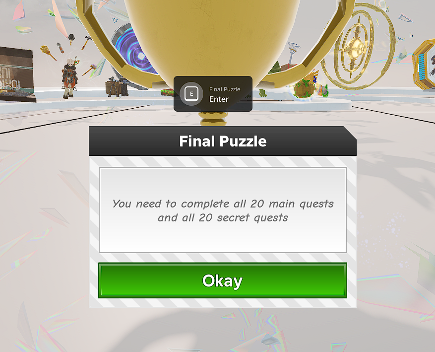 GamerkirbyR's tweet photo. @Roblox ive completed all badges and it STILL wont let me participate. ive rejoined countless of times https://t.co/XprurF5lbp