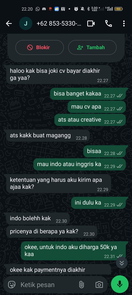 HakinyaLuffy's tweet photo. Testi joki CV ATS https://t.co/pSwVSRVEcG