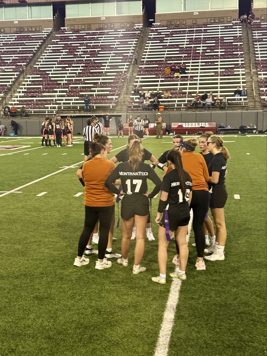 CoachHahnEHHS's tweet photo. What an incredible opportunity to be invited to coach the Montana Tech Women’s Flag Football team in two exhibition games last night at Washington-Grizzly Stadium! 🏈💪
Excited to see this program grow - the future is bright at MT Tech! 💙
#GirlsFlagFootball #thefutureisfemale https://t.co/j5heYjCeFj