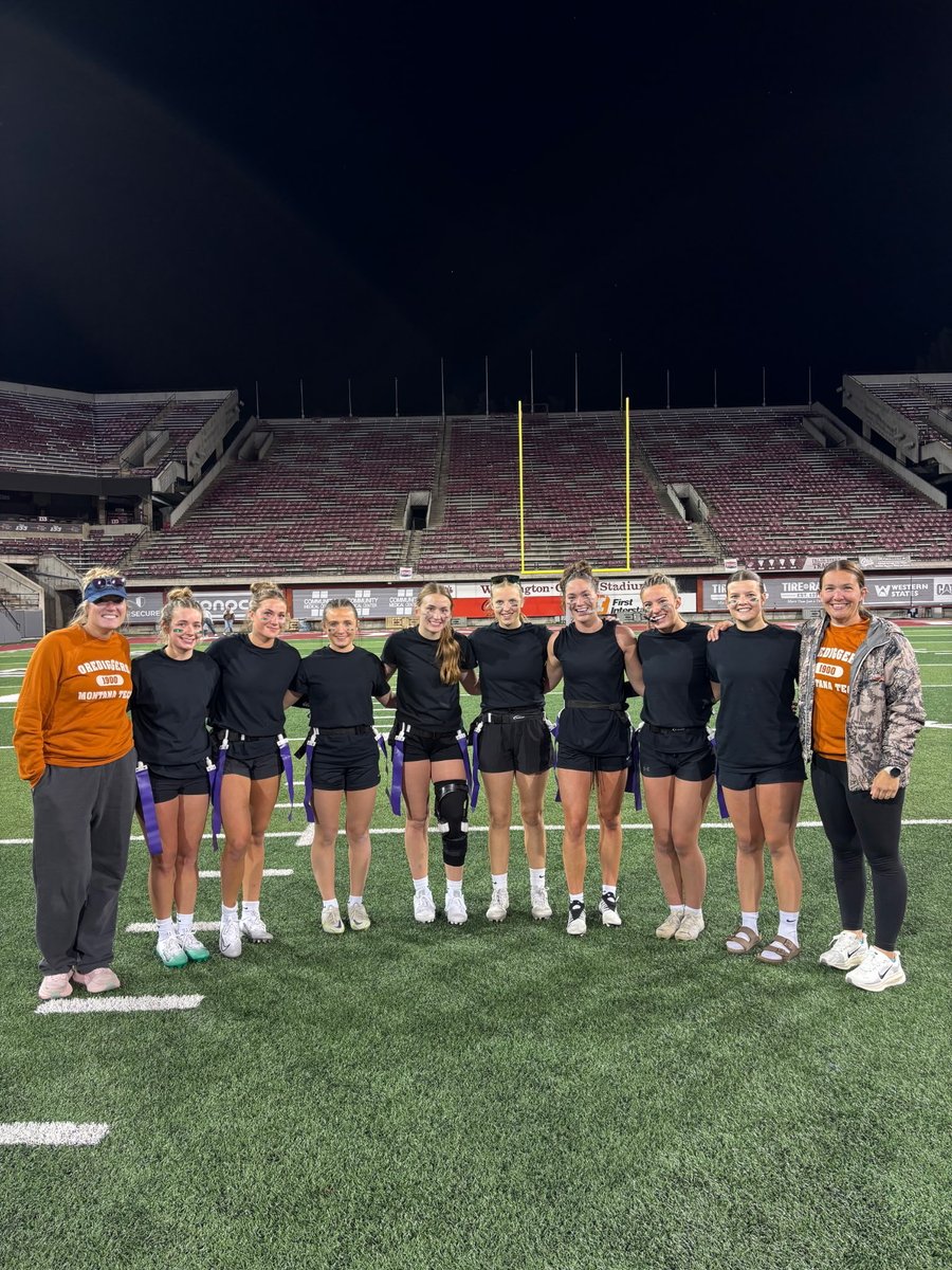CoachHahnEHHS's tweet photo. What an incredible opportunity to be invited to coach the Montana Tech Women’s Flag Football team in two exhibition games last night at Washington-Grizzly Stadium! 🏈💪
Excited to see this program grow - the future is bright at MT Tech! 💙
#GirlsFlagFootball #thefutureisfemale https://t.co/j5heYjCeFj