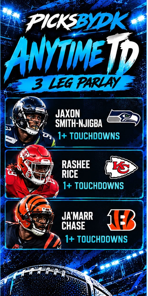 PicksByDk's tweet photo. 2️⃣ 3-Leg Anytime TD Parlay

Three absolute TD threats. Just need one trip to the end zone from each. 👀🔥

JSN • Rice • Chase 🏈

@Playbook https://t.co/jbetGQgX8t