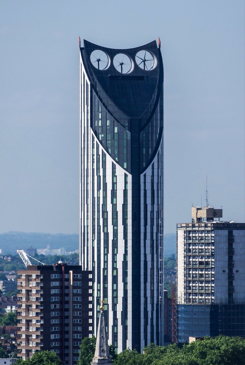 WISE16's tweet photo. Shell Centre, another developer’s eco gimmick? Does it sound familiar? 

The Strata building in E&amp;C. Its wind turbines have rarely been operational due to noise and vibration complaints from residents, and they have been mothballed since 2014 https://t.co/lAk6RSBf3E