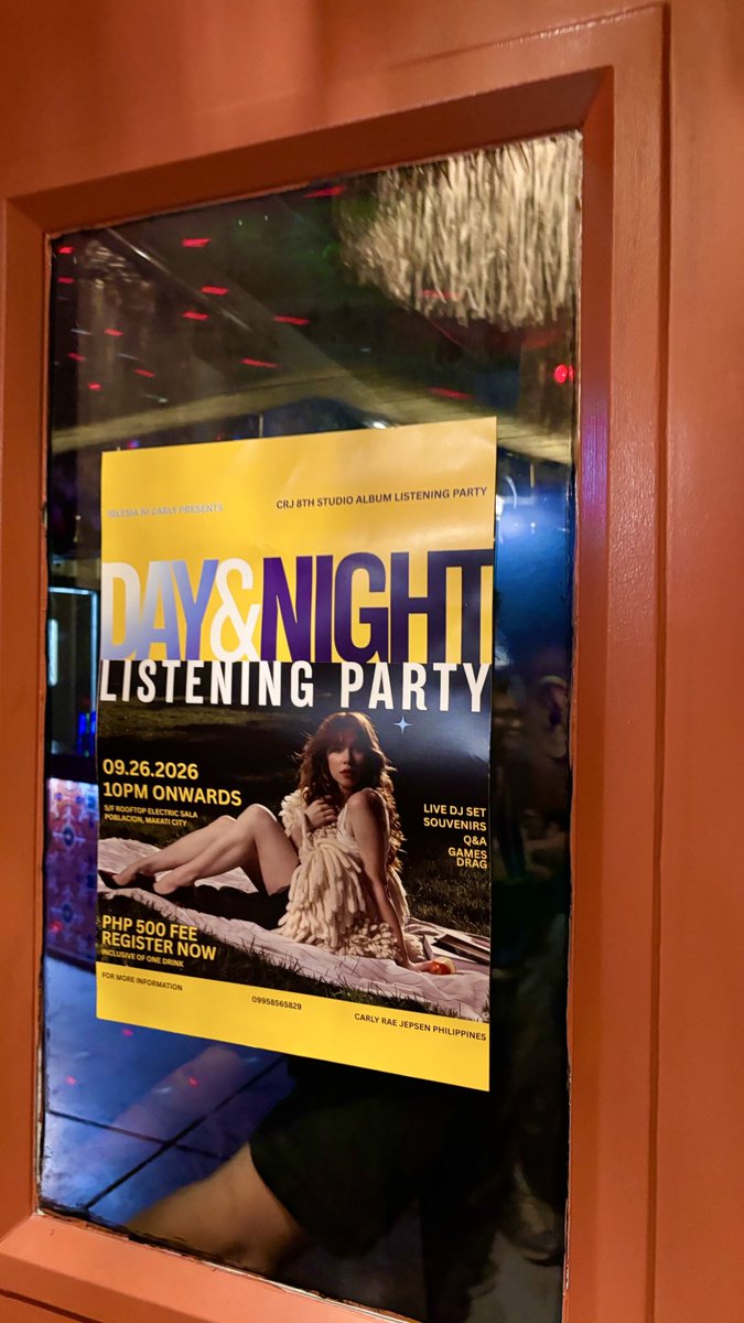 crjepsenph's tweet photo. YOU DON’T KNOW HOW IT FEELS last Saturday night!!! We are so happy to bring Iglesia ni Carly members and convene for the gospel of @carlyraejepsen! 💃🏻🪩🥳

#DayAndNightListeningParty #DayAndNight #CarlyRaeJepsenPH
#IglesiaNiCarly https://t.co/OmZVsyYaBW