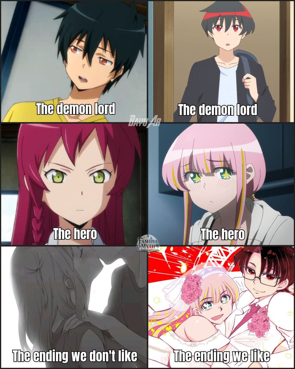 OfficialArbarif's tweet photo. Both are rom-coms about heroes and demon kings. But the ending of the series on the left still makes us angry to this day 😌

Anime : Hataraku Maou-sama!, Hanaori-san wa Tensei Shite mo Kenka ga Shitai

#アニメ花織さん
#HanaorisanStillWantstoFightintheNextLife https://t.co/W52qsPjoQo